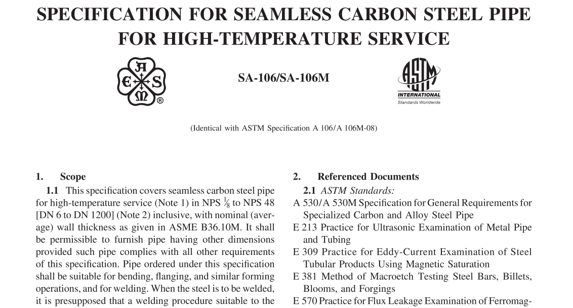 ASME SA-106:2019 pdf download