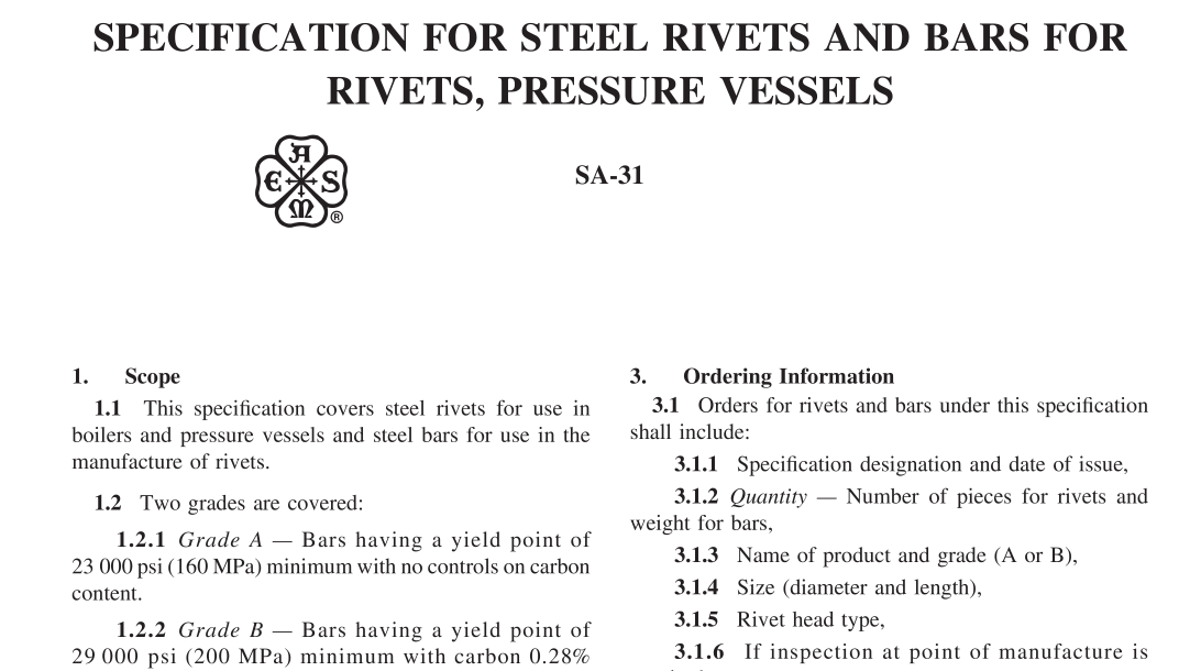 ASME SA-31:2021 pdf download